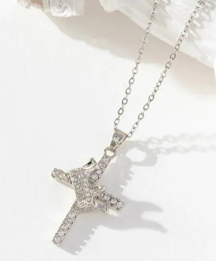 Elegant Crown Cross Necklace